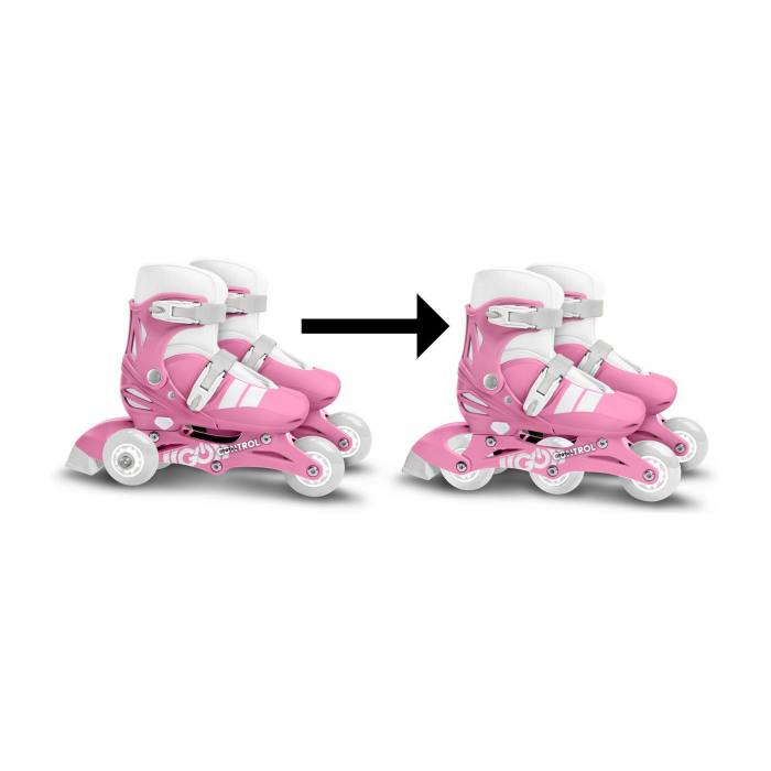 Role reglabile 2 in 1 pentru copii, roz, marimea 27-30, Skids Control [3]