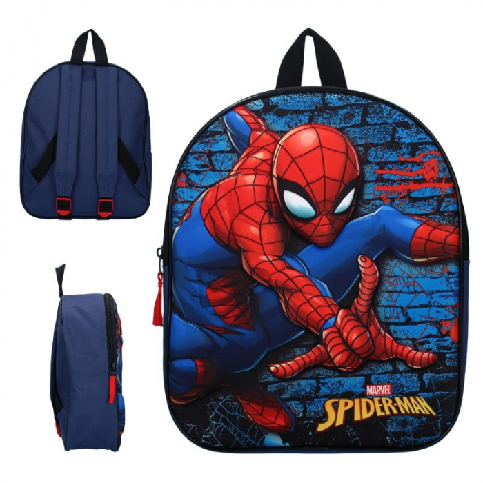 Rucsac copii 3D, 37x26x12 cm, cu doua compartimente, multicolor, bretele ergonomice, intarite si ajustabile, Spiderman Adventure Awaits [1]