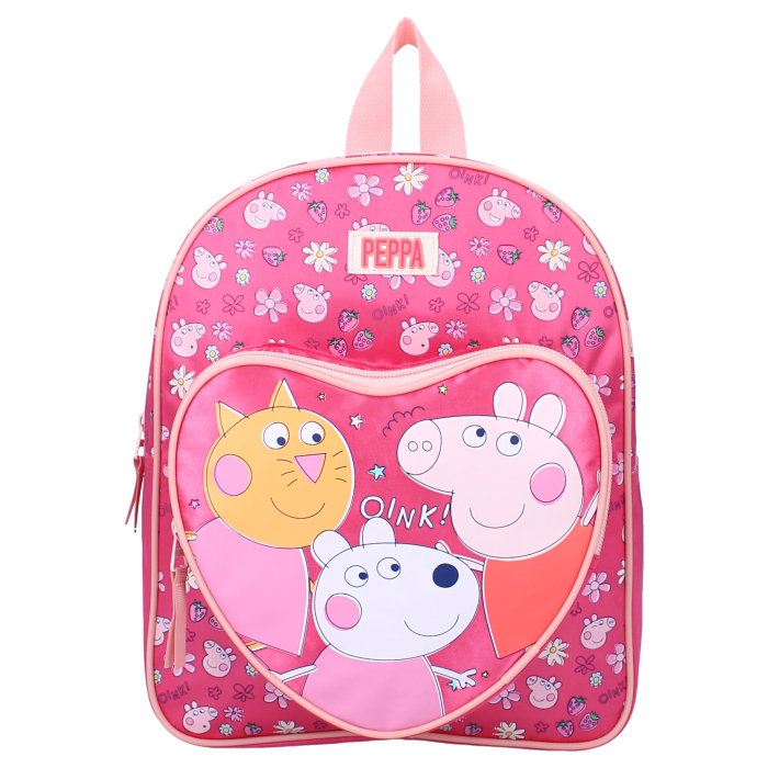 Rucsac cu două compartimente, 35x25x11 cm, bretele ajustabile și întărite, roz, Happy, Peppa Pig [2]