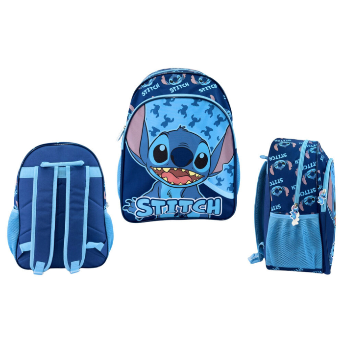 Rucsac cu două compartimente, 40x30x17 cm, bretele ajustabile și întărite, albastru, Happy, Stitch, Disney [4]