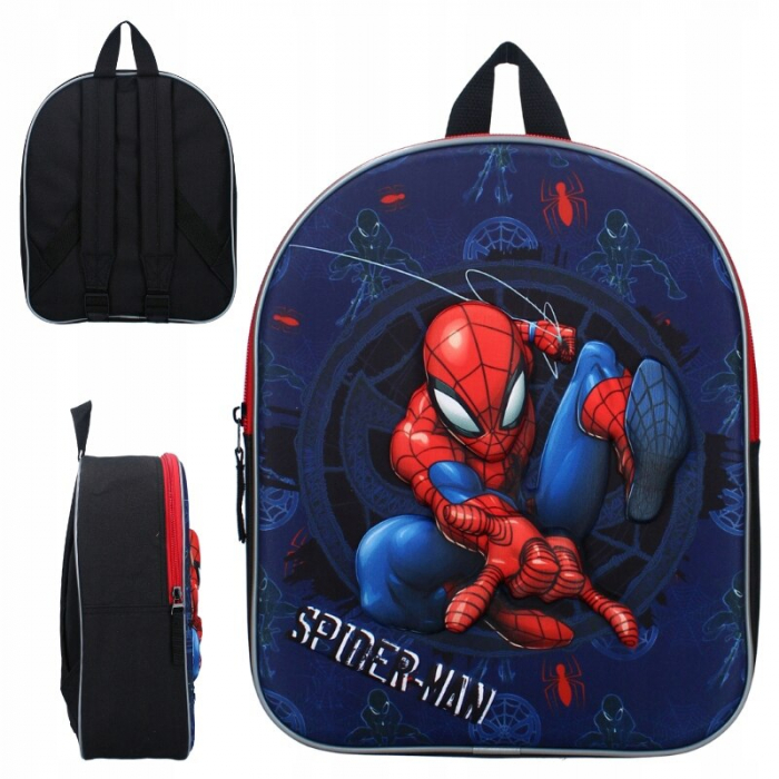 Rucsac Spider-Man, Imprimare 3D, Curele Reglabile, Maner De Transport, 26x32x11 cm, Albastru Inchis [5]