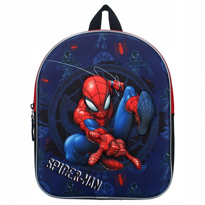 Rucsac Spider-Man, Imprimare 3D, Curele Reglabile, Maner De Transport, 26x32x11 cm, Albastru Inchis [2]