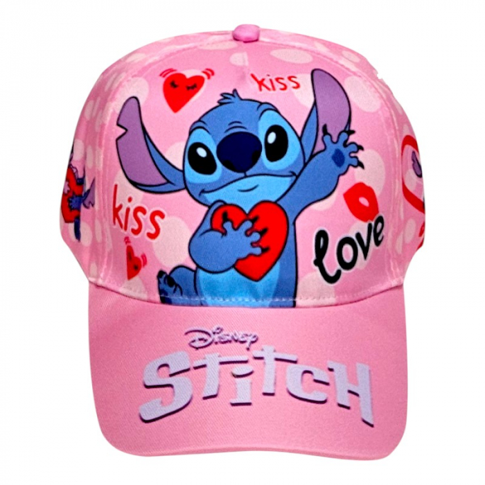 Sapca pentru fetite, multicolor, marimea 52 cm, Kiss, Love, Stitch [3]