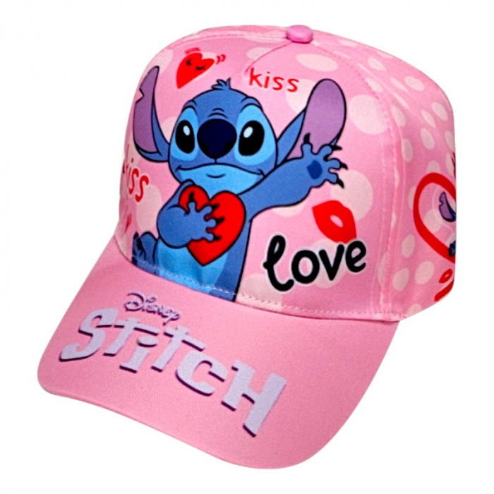 Sapca pentru fetite, multicolor, marimea 54 cm, Kiss, Love, Stitch [2]