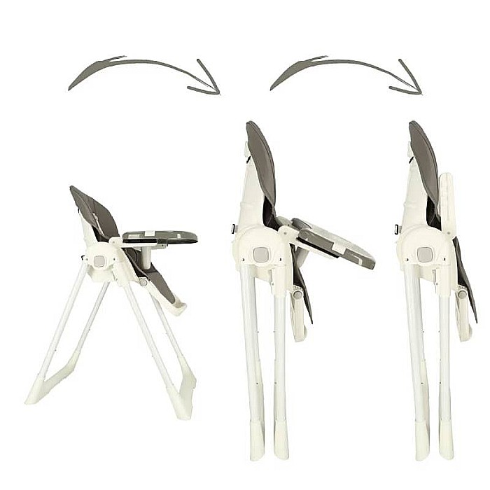 Scaun de masă copii, 3 în 1, Roți și sistem antiderapant, Homio Being More, Vărsta 6-36 luni, Pliabil, Suport picioare, Înălțime ajustabilă, Tăviță reglabilă și detașabilă, Centura de siguranță cu pri [7]