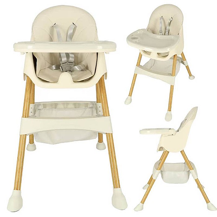 Scaun de masă copii, 3 în 1, Homio Being More, Vârsta 6-36 luni, Pliabil, Înălțime ajustabilă, Tăviță reglabilă și detașabilă, Centură de siguranță cu prindere în 5 puncte, Loc depozitare, Sistem anti [6]