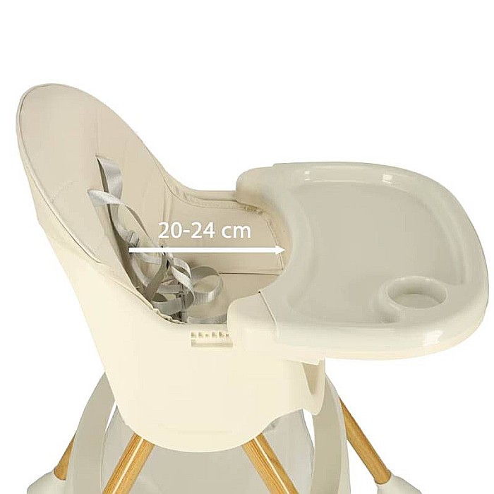 Scaun de masă copii, 3 în 1, Homio Being More, Vârsta 6-36 luni, Pliabil, Înălțime ajustabilă, Tăviță reglabilă și detașabilă, Centură de siguranță cu prindere în 5 puncte, Loc depozitare, Sistem anti [8]