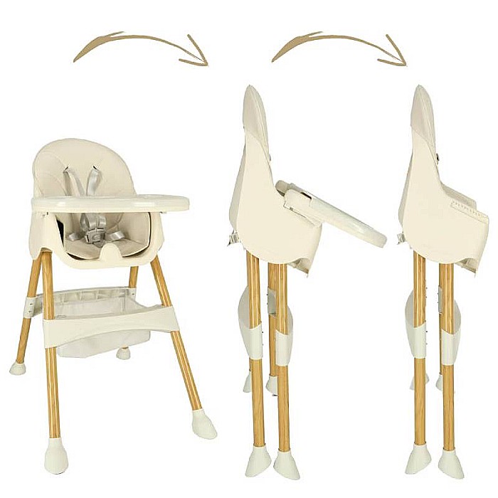 Scaun de masă copii, 3 în 1, Homio Being More, Vârsta 6-36 luni, Pliabil, Înălțime ajustabilă, Tăviță reglabilă și detașabilă, Centură de siguranță cu prindere în 5 puncte, Loc depozitare, Sistem anti [10]