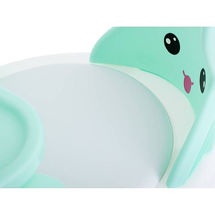 Scaun pentru copii, din material plastic, multifuncțional, +1 an Homio, Măsuță încorporată, Tăviță detașabilă, Bază antiderapantă, Alb/ Verde, greutate maximă 26 kg [7]