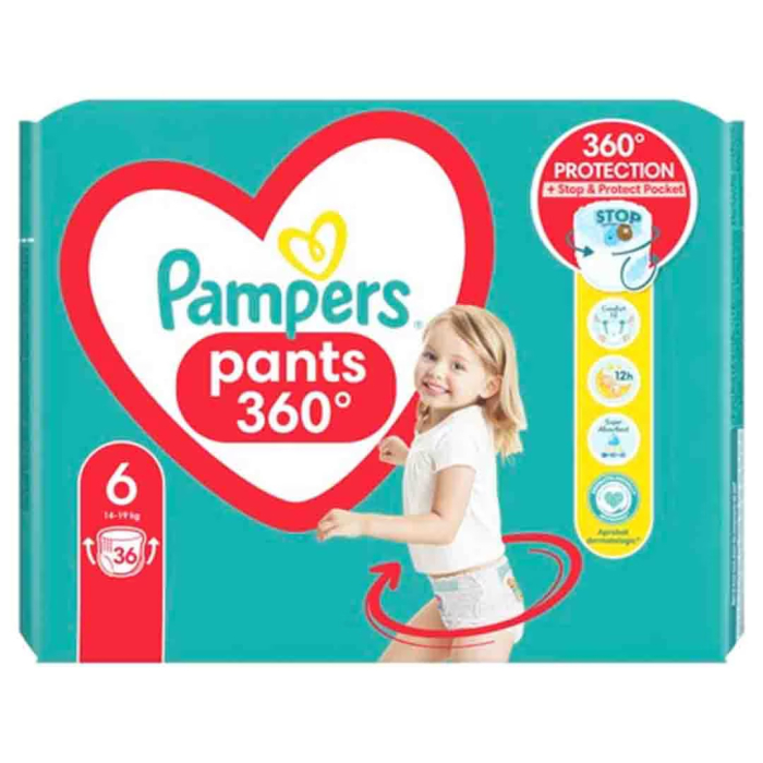 Scutece chiloțel Pampers Maxi Pack Pants, numărul 6, 14-19 kg, 36 buc [2]