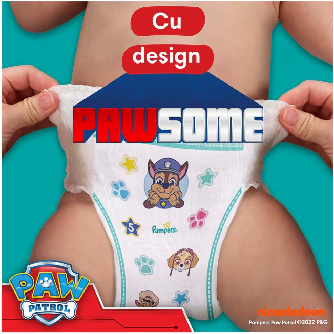 Scutece chiloțel Pampers Pants Active Baby Paw Patrol Edition, numărul 4, 9-15 kg, 72 buc [6]