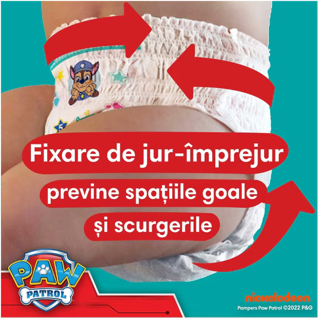 Scutece chiloțel Pampers Pants Active Baby Paw Patrol Edition, numărul 5, 12-17 kg, 66 buc [3]