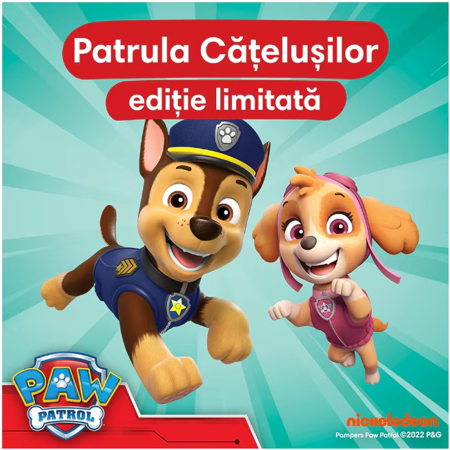 Scutece chiloțel Pampers Pants Active Baby Paw Patrol Edition, numărul 5, 12-17 kg, 66 buc [8]