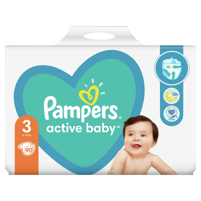 Scutece Pampers Active Baby, numărul 3, 6-10 kg, 90 buc [2]