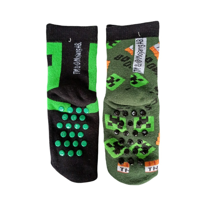 Set 2 perechi șosete ABS, talpă antiderapantă și 3 perechi chiloți băieți, 100% bumbac, multicolor, Happy, Minecraft [3]