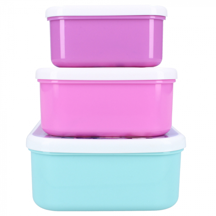 Set 3 cutii sandwich din plastic fara BPA, 12x12x6 cm, multicolor, Fresh Bites, Gabby's Dollhouse [3]