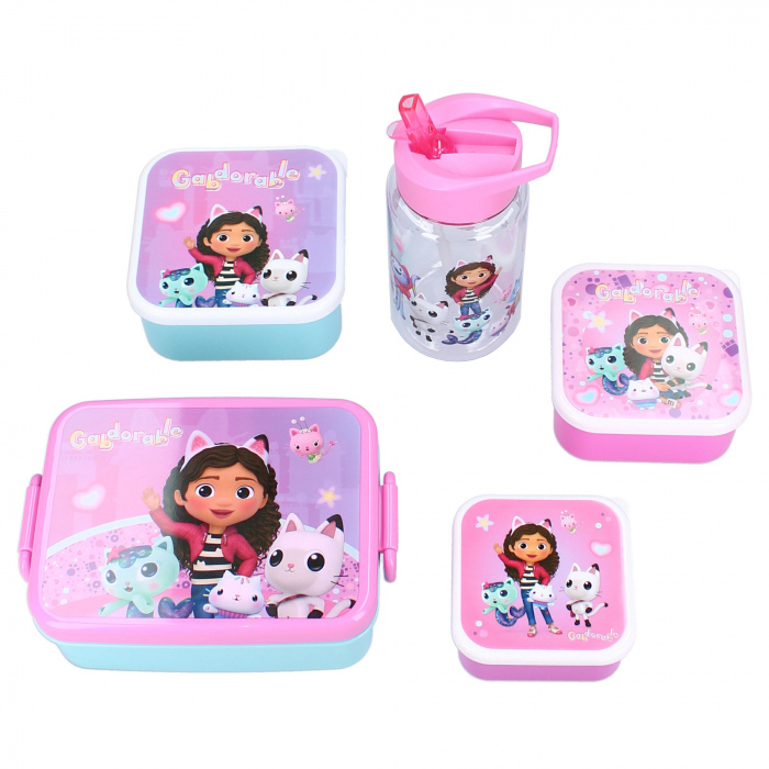 Set 3 cutii sandwich din plastic fara BPA, 12x12x6 cm, multicolor, Fresh Bites, Gabby's Dollhouse [7]