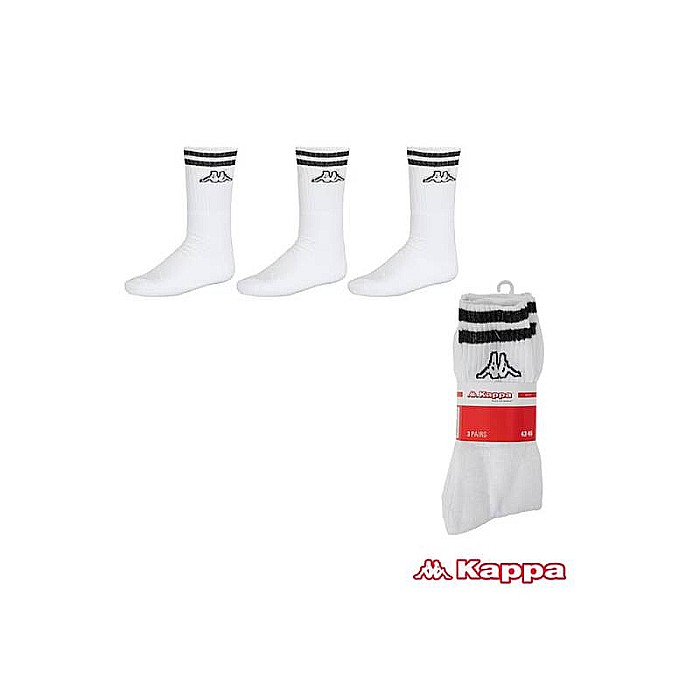 Set 3 Perechi Șosete Bărbați, pentru sport, lungi, alb, Kappa [2]