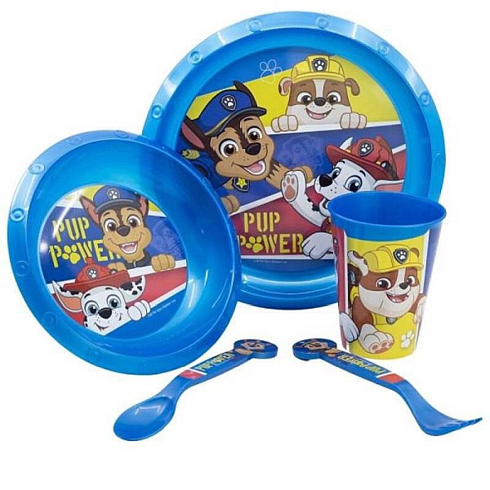 Set 5 piese pentru servit masa, plastic, fără BPA, multicolor, Pup Power, Paw Patrol [2]