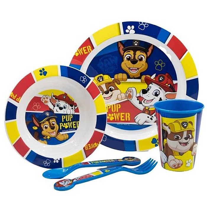 Set 5 piese pentru servit masa, plastic, fără BPA, multicolor, utilizabil la microunde, Paw Patrol [2]