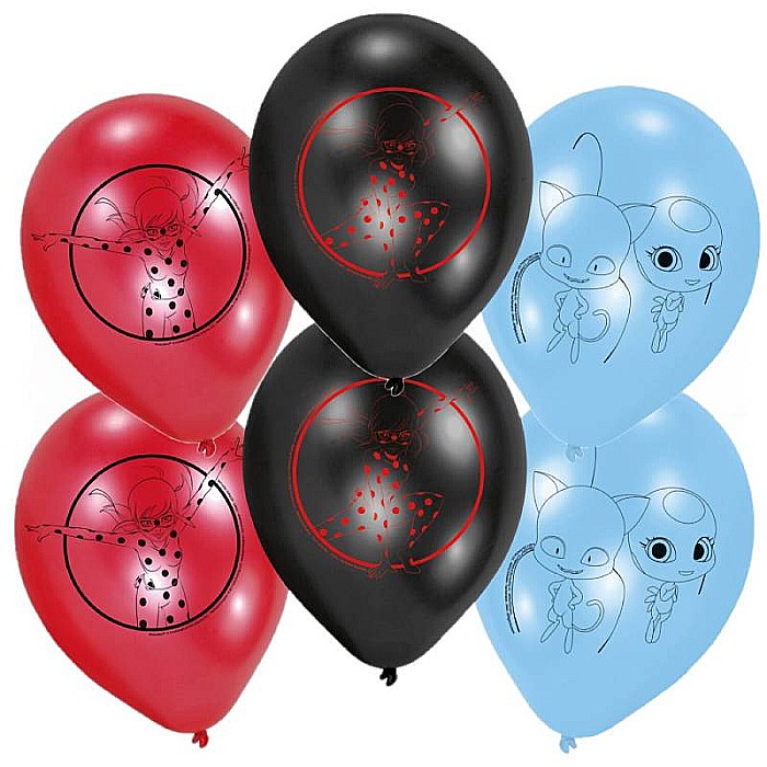 Set 6 baloane latex Miraculous/Lady Bug 23 cm [2]