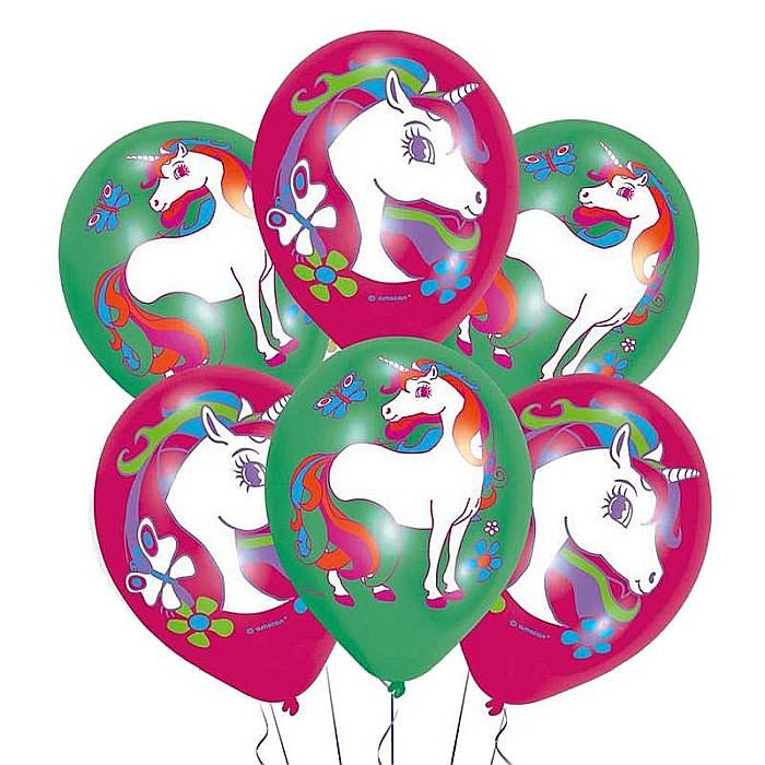 Set 6 baloane latex, 27,5 cm, multicolor, Unicorn [1]