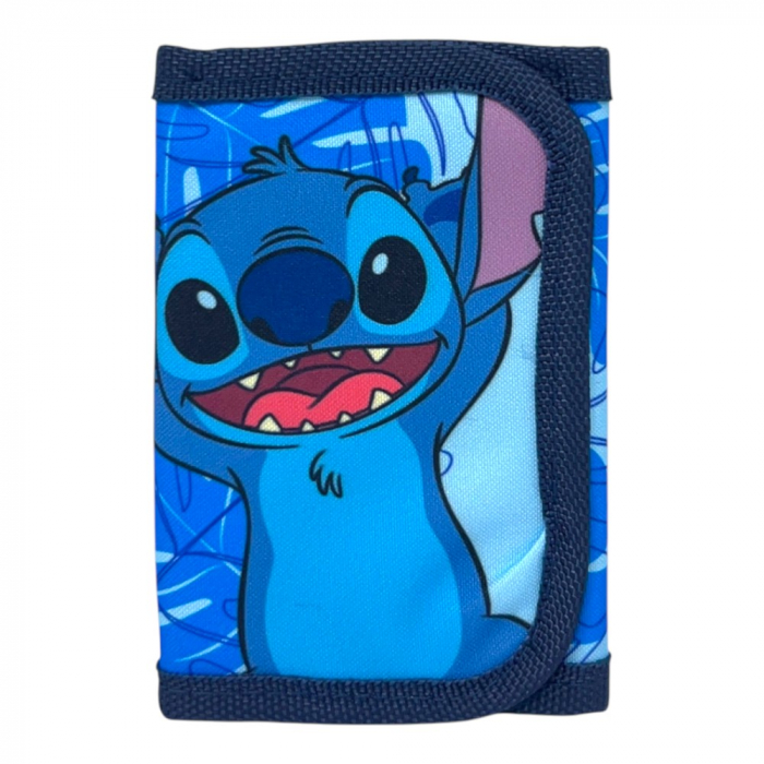 Set ghiozdan, 26x22x10 cm, sac sport si portofel, albastru, Stitch [6]