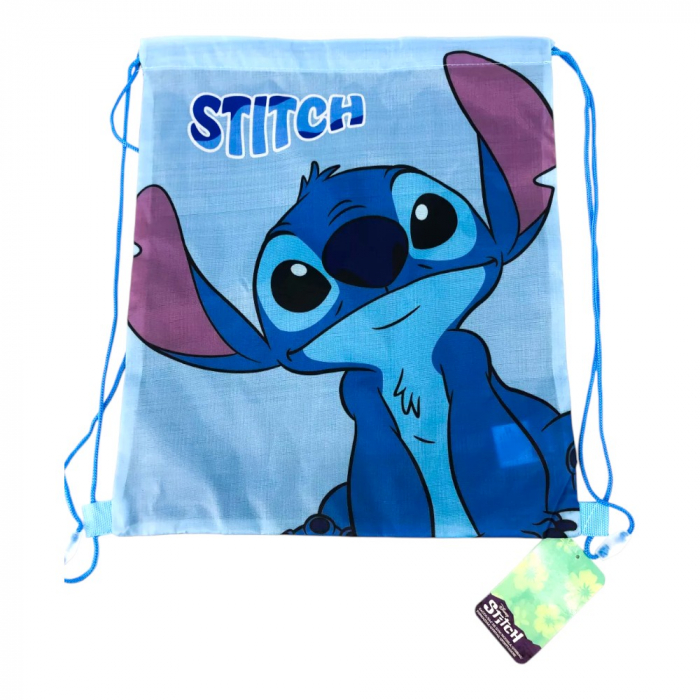Set ghiozdan, 26x22x10 cm, sac sport si portofel, albastru, Stitch [5]