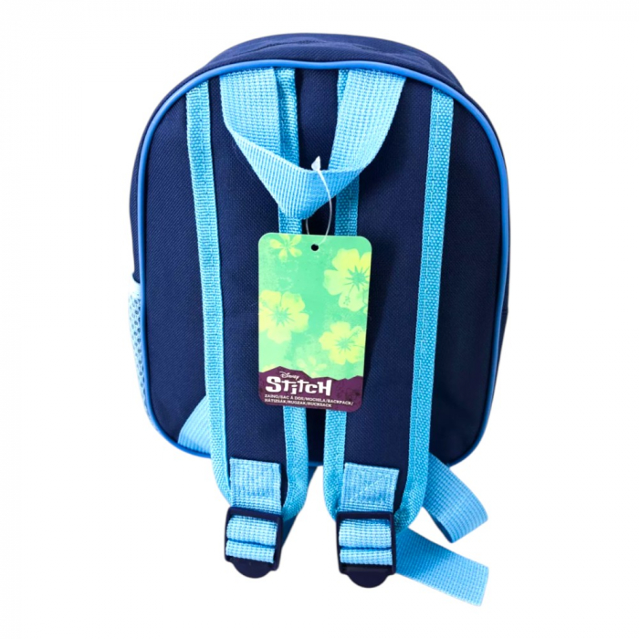 Set ghiozdan, 26x22x10 cm, sac sport si portofel, albastru, Stitch [4]
