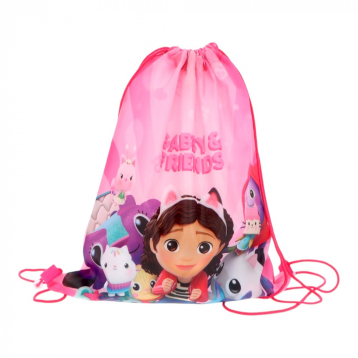 Set ghiozdan, 26x22x10 cm, sac sport si portofel, multicolor, Gabby's Dollhouse [5]