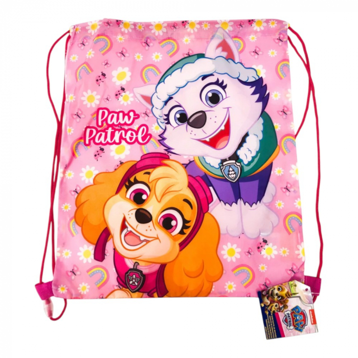 Set ghiozdan, 26x22x10 cm, sac sport si portofel, roz, Paw Patrol [6]