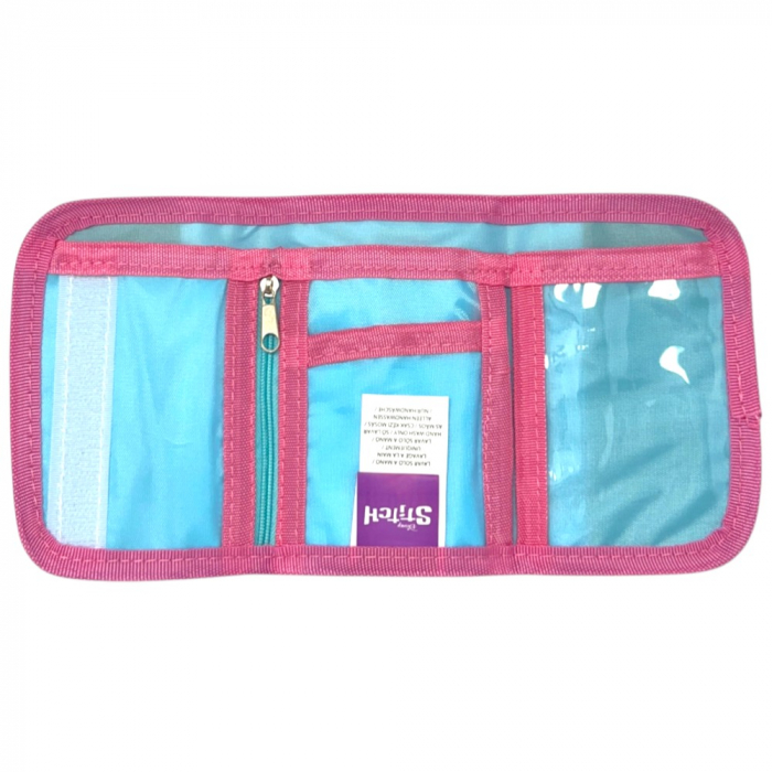 Set ghiozdan, 26x22x10 cm, sac sport si portofel, roz, Stitch [9]