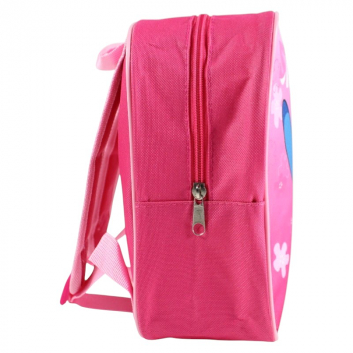 Set ghiozdan, 26x22x10 cm, sac sport si portofel, roz, Stitch [3]