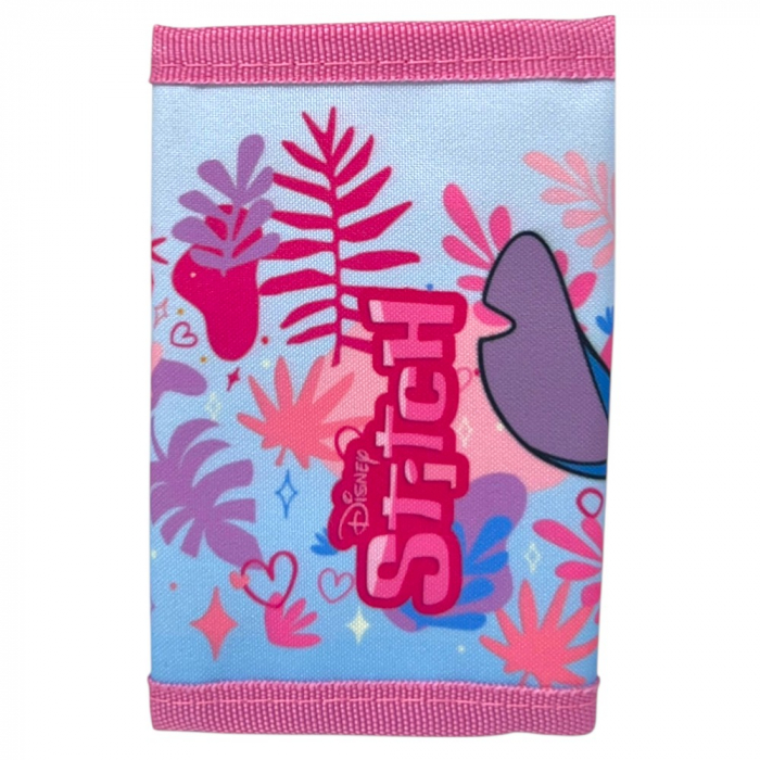 Set ghiozdan, 26x22x10 cm, sac sport si portofel, roz, Stitch [8]
