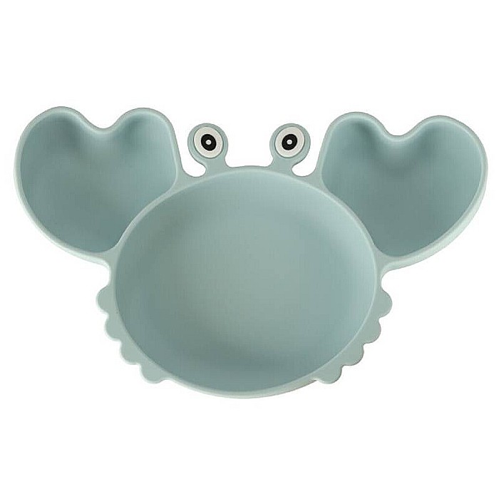 Set hrănire bebeluși și copii din silicon, 9 piese, Blue Homio, bavetă, farfurie compartimentată, bol cu ventuză, pahar cu capac, tacâmuri, ideal pentru diversificare, fără alergeni [12]