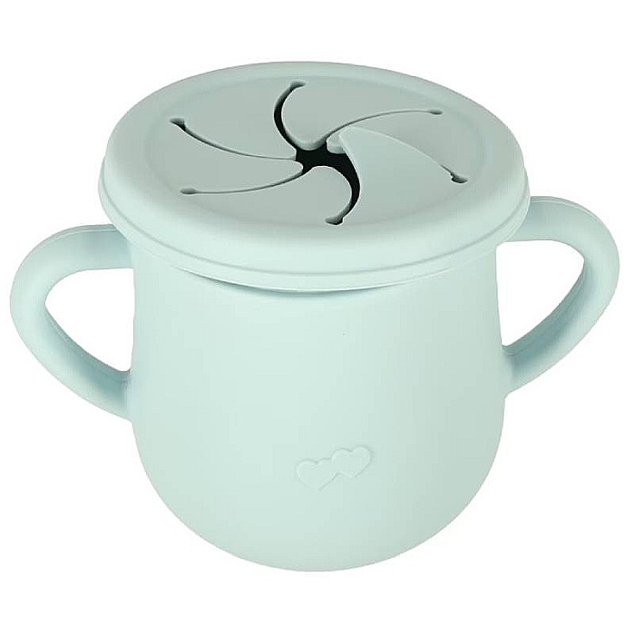 Set hrănire bebeluși și copii din silicon, 9 piese, Blue Homio, bavetă, farfurie compartimentată, bol cu ventuză, pahar cu capac, tacâmuri, ideal pentru diversificare, fără alergeni [6]