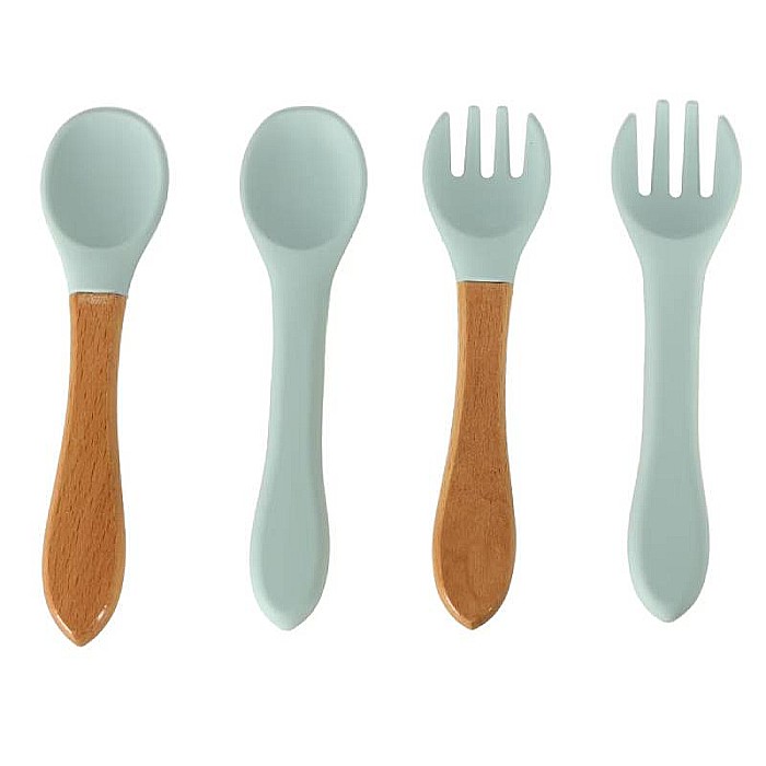 Set hrănire bebeluși și copii din silicon, 9 piese, Blue Homio, bavetă, farfurie compartimentată, bol cu ventuză, pahar cu capac, tacâmuri, ideal pentru diversificare, fără alergeni [10]