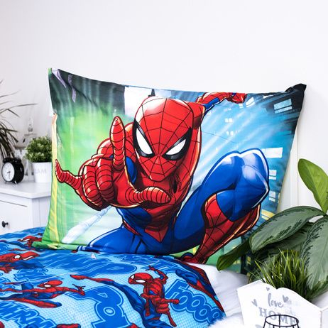 Set lenjerie de pat, 2 piese, reversibila, 100% bumbac, 140 x 200 cm, 70 x 90 cm, Spiderman, multicolor [4]