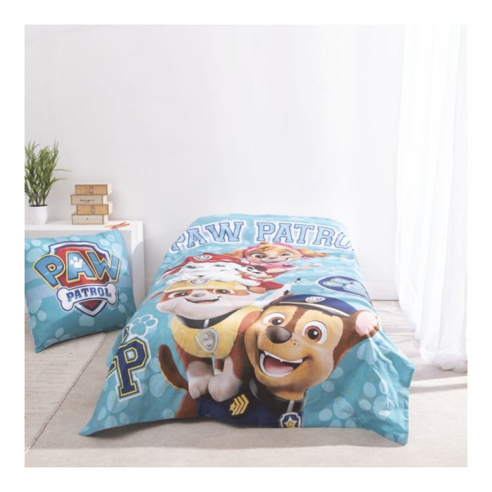Set lenjerie pat, 100% bumbac, 2 piese, 140x200 cm, 65x65 cm, albastru, Happy, Paw Patrol [4]