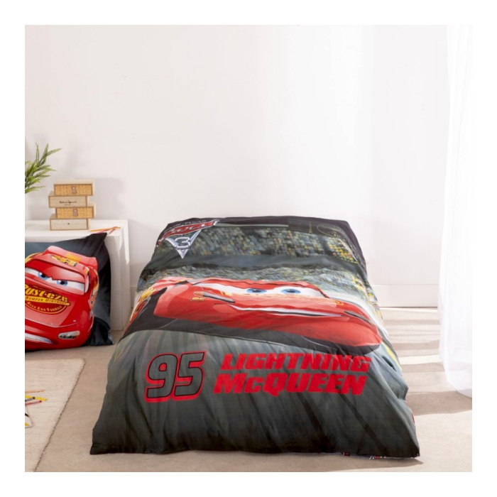 Set lenjerie pat, 100% bumbac, 2 piese, 140x200 cm, 65x65 cm, multicolor, Happy, Cars [4]