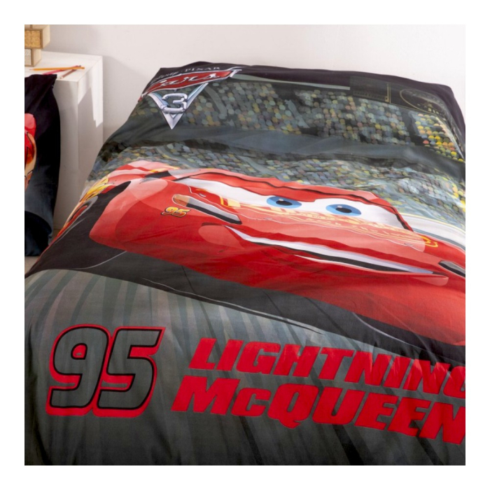 Set lenjerie pat, 100% bumbac, 2 piese, 140x200 cm, 65x65 cm, multicolor, Happy, Cars [3]