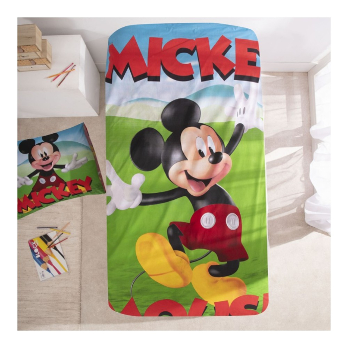 Set lenjerie pat, 100% bumbac, 2 piese, 140x200 cm, 65x65 cm, multicolor, Happy, Mickey Mouse [2]