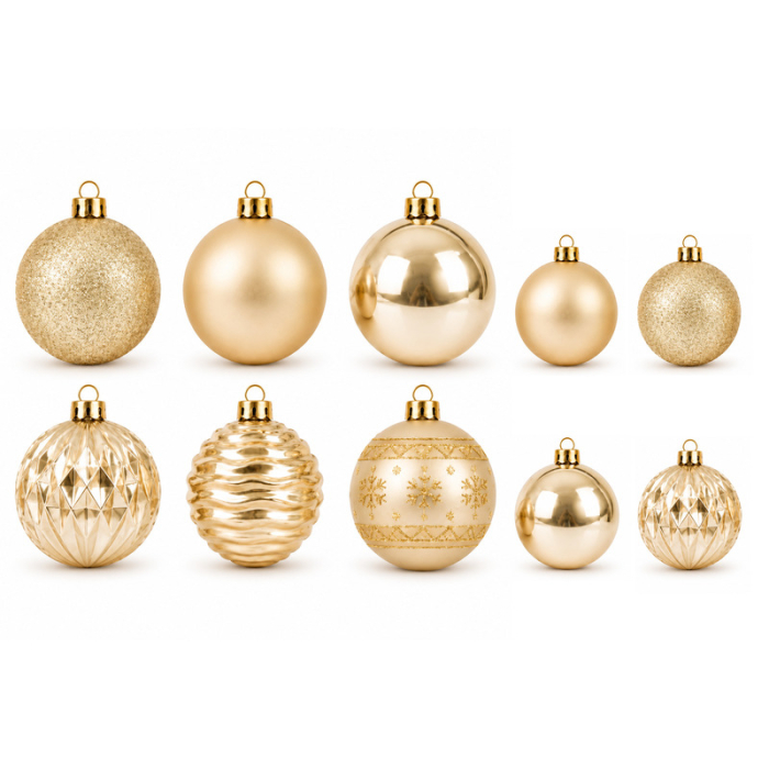 Set ornamente din plastic de Crăciun 62 bucăți [3]
