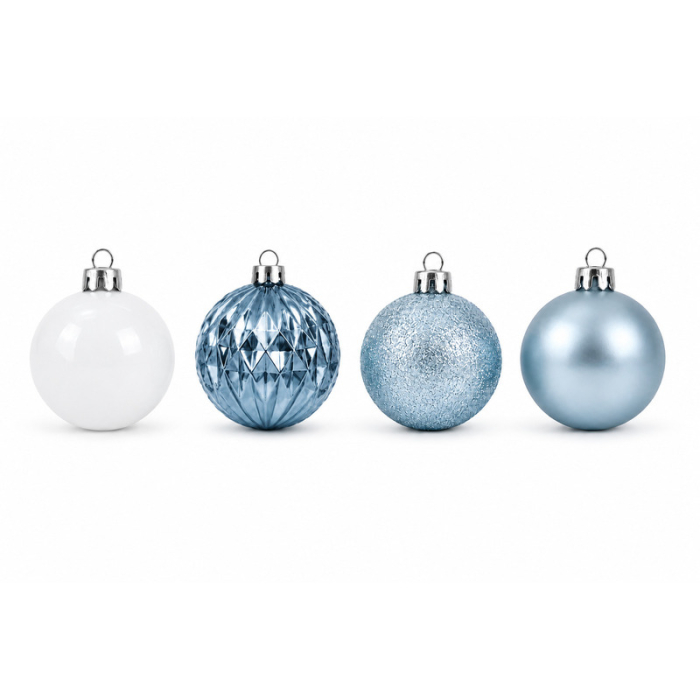 Set ornamente din plastic de Crăciun albastru-alb 36 bucăți [2]