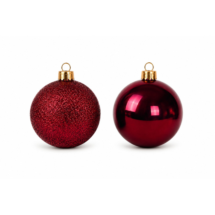Set ornamente din plastic de Crăciun bordo 24 bucăți [2]