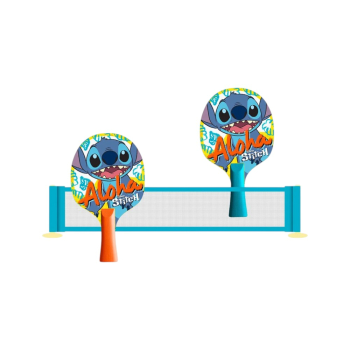 Set Ping-Pong pentru copii, 2 palete de tenis, 5 mingi, fileu cu ventuze, bază cu tijă flexibilă, multicolor, Stitch [3]