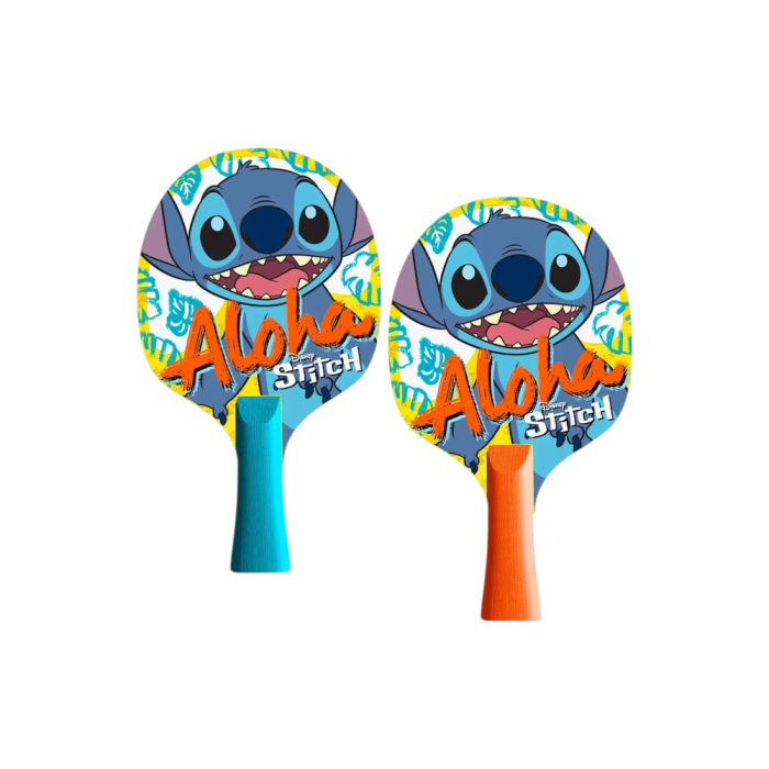 Set Ping-Pong pentru copii, 2 palete de tenis, 5 mingi, fileu cu ventuze, bază cu tijă flexibilă, multicolor, Stitch [5]