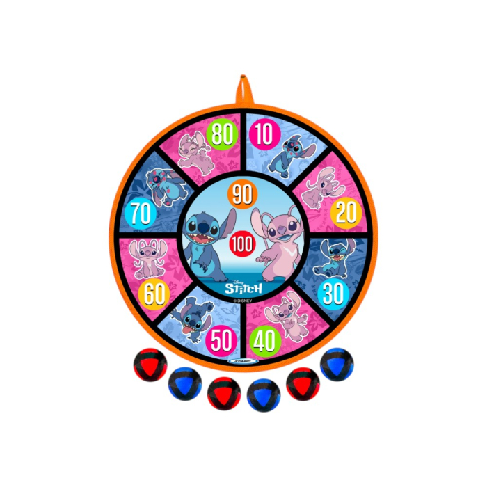 Set placă țintă cu 6 bile lipicioase pentru copii, cu două fețe, multicolor, Stitch [2]