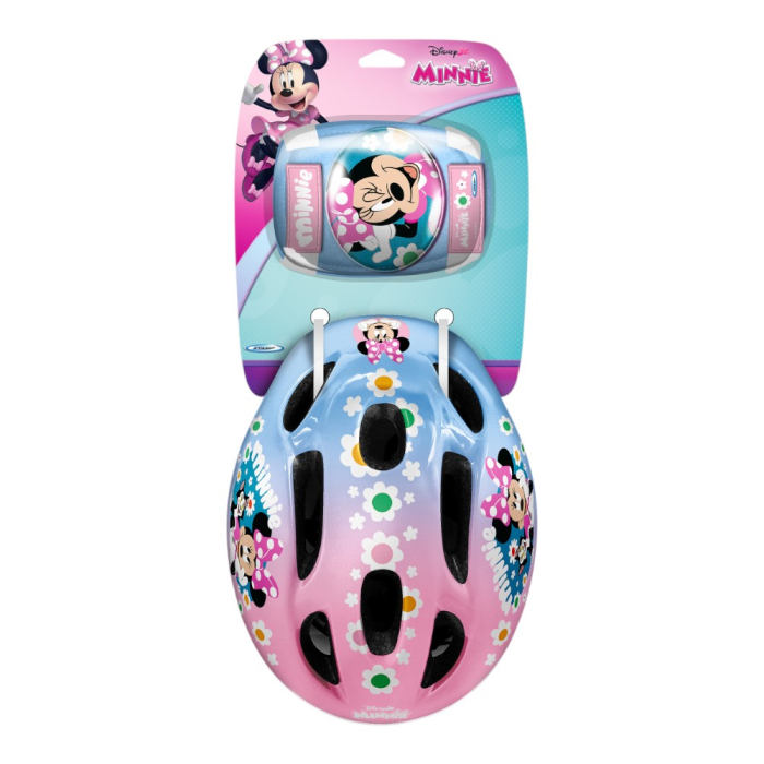 Set protecție pentru copii, cască cu mărime reglabilă, genunchiere și cotiere, multicolor, 3-6 ani, Minnie Mouse [2]