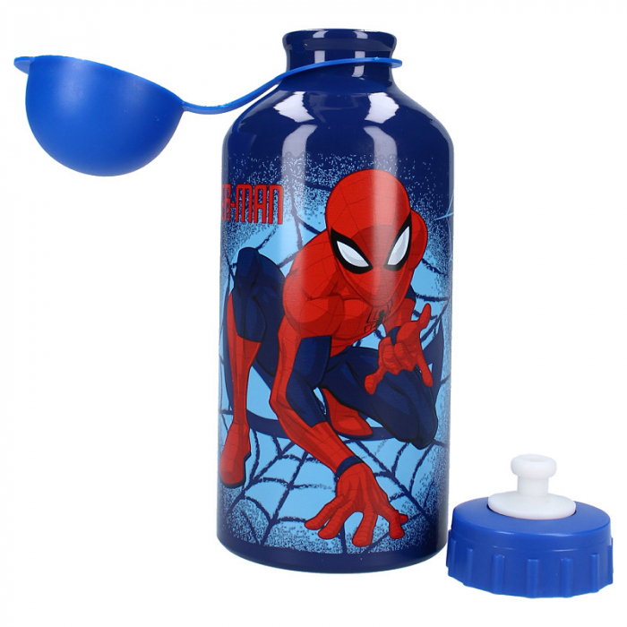 Set rucsac copii, 29x22x9 cm, sticla apa din aluminiu 500 ml si cutie sandwich 16x13x5 cm, din plastic fara BPA, Spiderman [8]